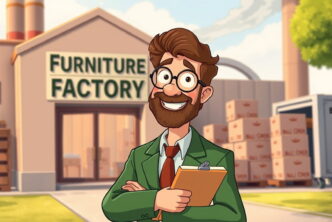 B2B Vertrieb: Ein Verkäufer steht vor einer Fabrik