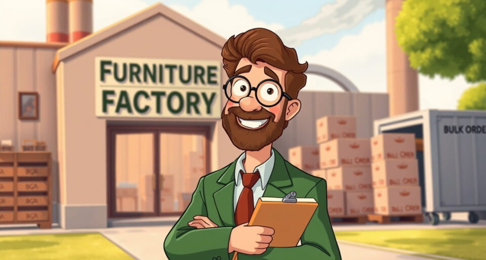 B2B Vertrieb: Ein Verkäufer steht vor einer Fabrik