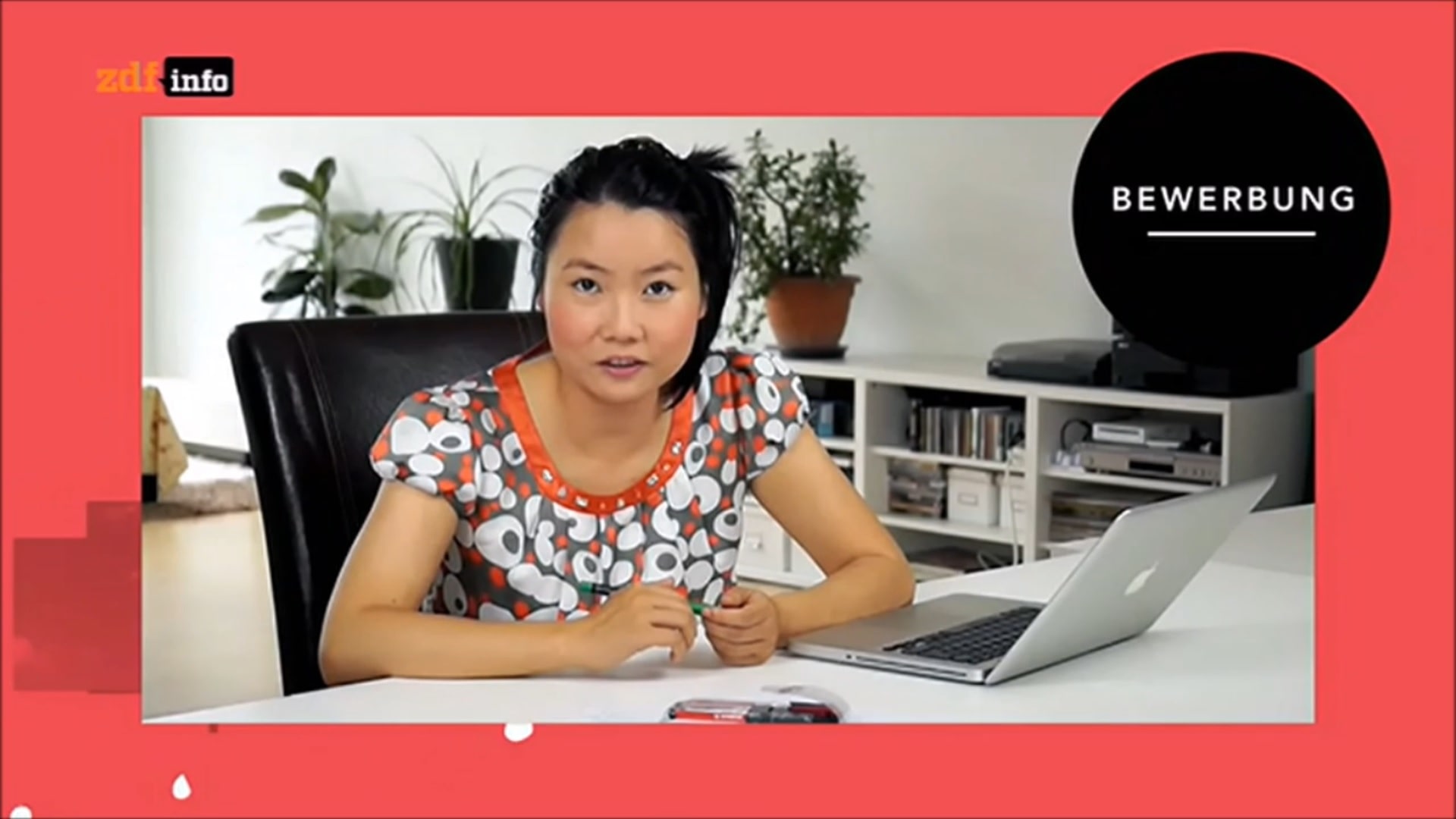 Chi Zhang stellt sich als Gründerin bei ZDF vor.